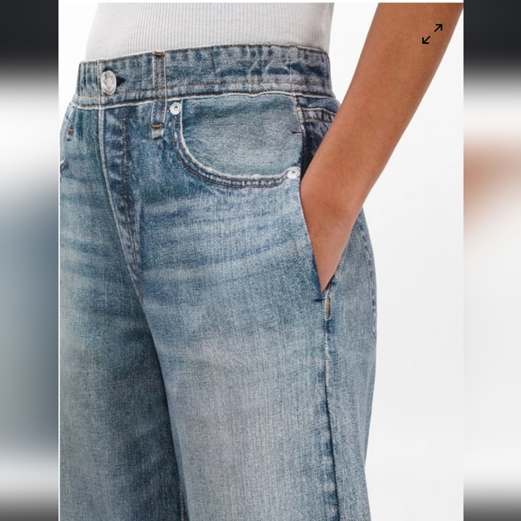 rag & bone Light Blue Wide Leg Sweatpant Jeans - Picture 5 of 9